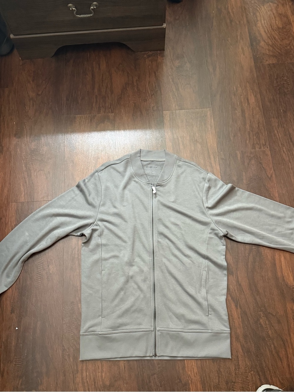 Sport-Tek Men's Light Gray Full-Zip Sweater Jacket